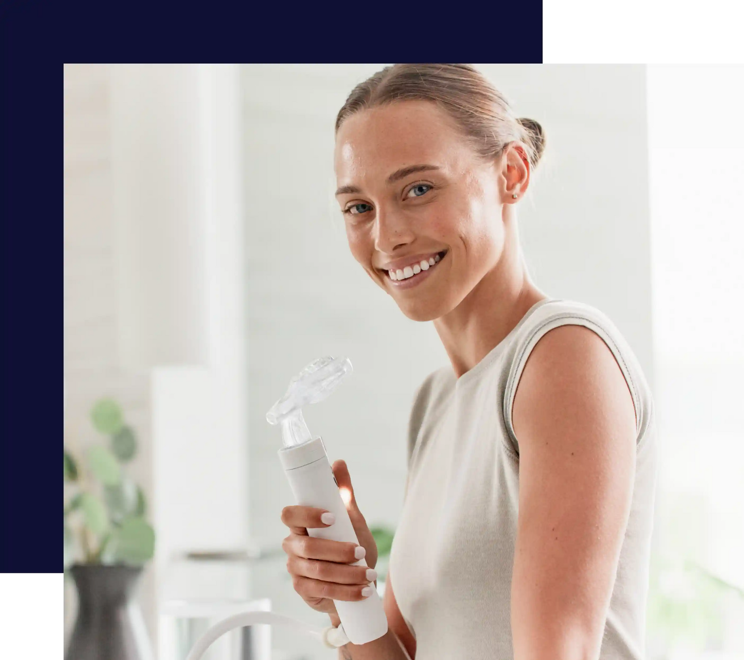Woman Using the Proclaim Oral Health System